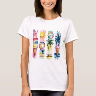 Camiseta Colagem Torna das Víblias de Verão - Praia de Aqua