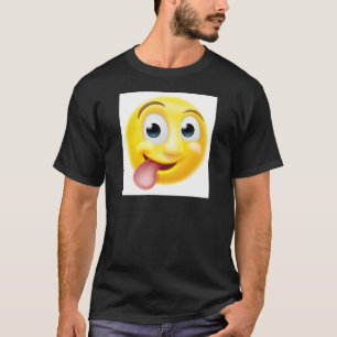 Camiseta Colando o Emoticon de Emoji da língua para fora