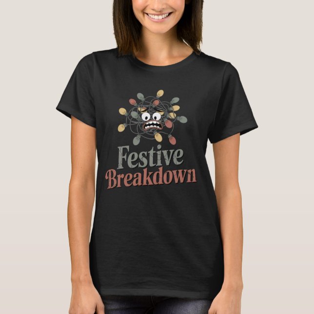Camiseta Colapso Festivo | Design Divertido de Caos de Nata (Frente)