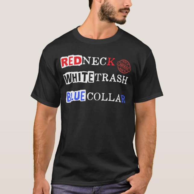 Camiseta Colar Azul de Lixo Branco do Pescoço Vermelho: Ame (Frente)