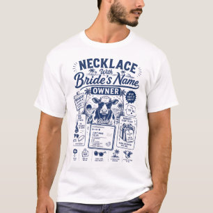 Camiseta Colar com o nome da proprietária da noiva