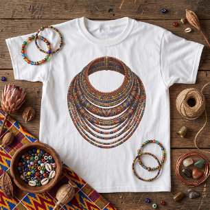 Camiseta Colar de Contas Africano Tribal