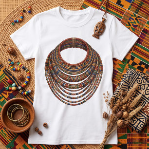 Camiseta Colar de Contas Africano Tribal