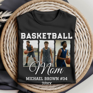 Camiseta Colar de Fotos de Basquete da Mamãe Personalizado