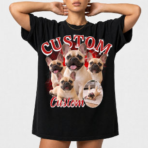 Camiseta Colar de Fotos de Cachorro Personalizado, Pet Vint