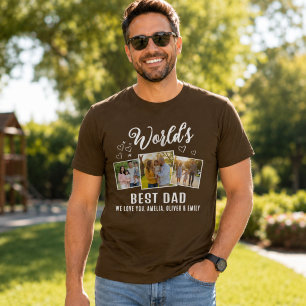 Camiseta Colar de Fotos Personalizado 3 Fotos Melhor Pai do