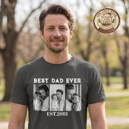 Camiseta Colar de Fotos Personalizado Melhor Pai de Todos o