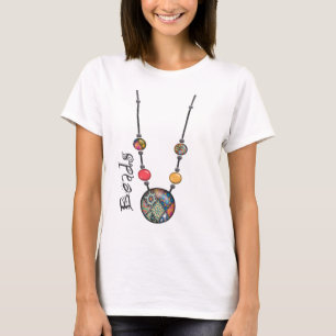 Camiseta Colar enorme 2 multicoloridos    do grânulo