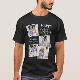 Camiseta Colar Moderno de 4 Fotos Feliz Dia dos Namorados P