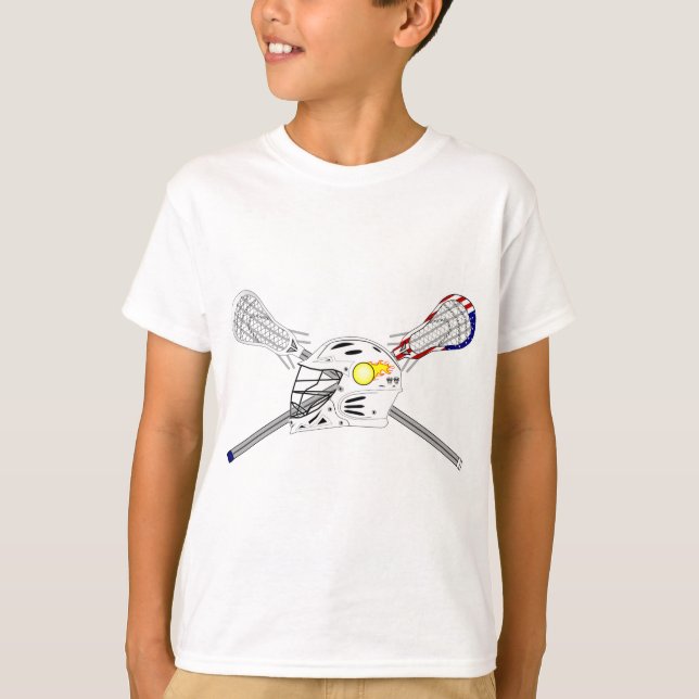 Camiseta Colas de lacrosse com capacete (Frente)