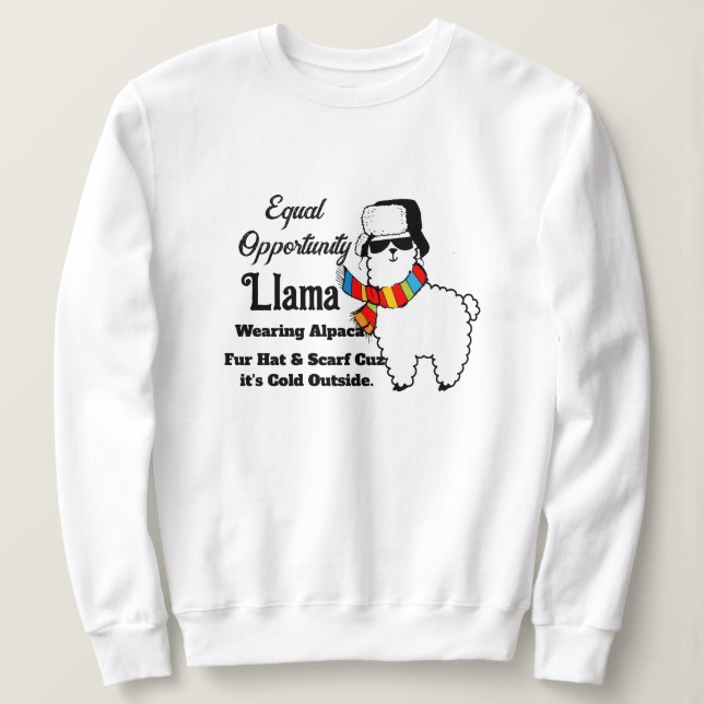 Camiseta Cold Llama Sweatshirt - Funny Women's Hoodie (Frente do Design)