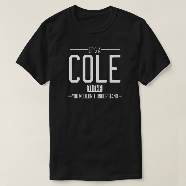 Camiseta Cole, sobrenome engraçado, família divertida (Frente do Design)
