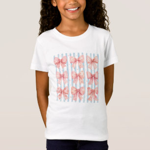 Camiseta Coleção Arco Rosa Aquarela Faixa Azul Coquete
