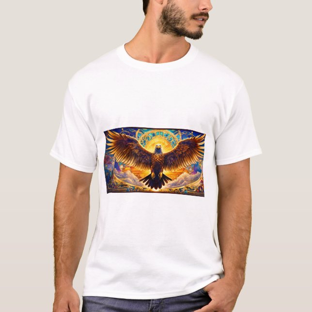 Camiseta Coleção de Águia Cristal - Estilo Visionário, Desl (Frente)