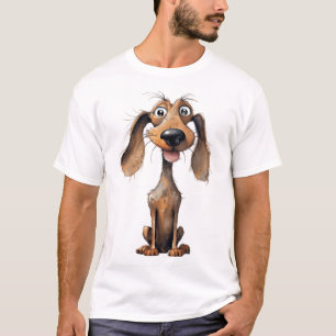 Camiseta Coleção de Arte de Raças de Cães de Desenho Animad