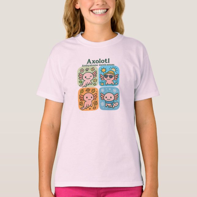 Camiseta Coleção de Assentos de Eixolotl Cute - Assons (Frente)