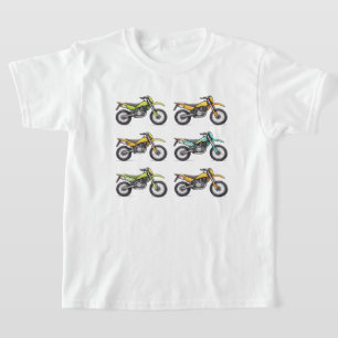Camiseta Coleção de Bicicletas de Terra Coloridas