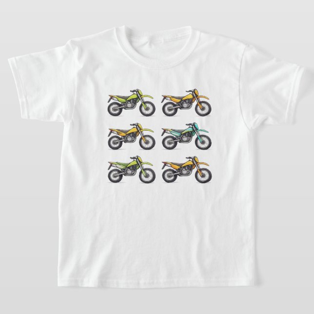 Camiseta Coleção de Bicicletas de Terra Coloridas (Postura )