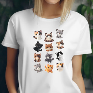 Camiseta Coleção de Brinquedos de Push de Cat