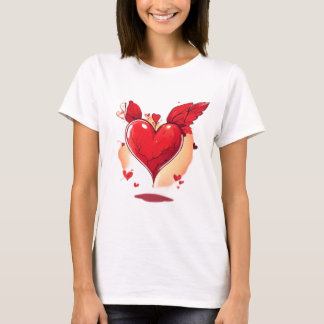 Camiseta Coleção de Camisetas: Heart & Cupid Classic Ink