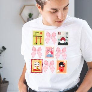 Camiseta Coleção de Carimbo de Coquete do Japão