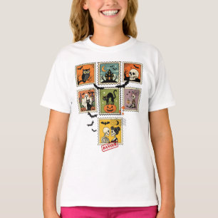 Camiseta Coleção de Carimbo do Vintage Halloween