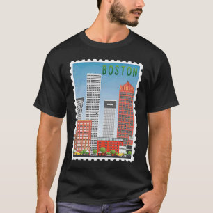Camiseta Coleção de Carimbo Filatelista de Boston City Phil