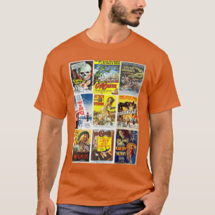 Camiseta Coleção de Cartazes de Filmes B Clássico SciFi Hor