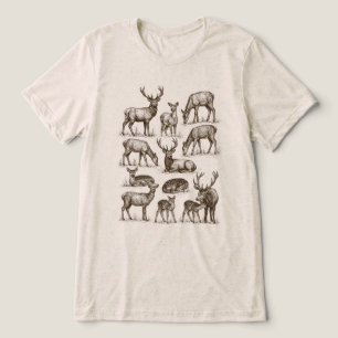 Camiseta Coleção de Cervos da Floresta Vintage