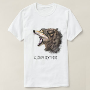 Camiseta Coleção De Desenho De Animais Grande Lobo - Adic