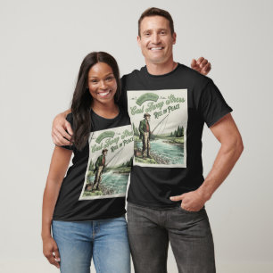 Camiseta Coleção de Design de Estilo de Vida de Pesca Vinta