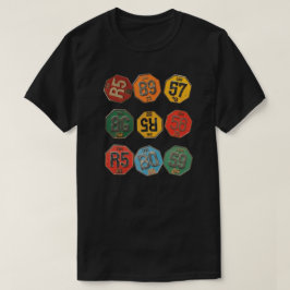 Camiseta Coleção de Emblemas de Números Retrô