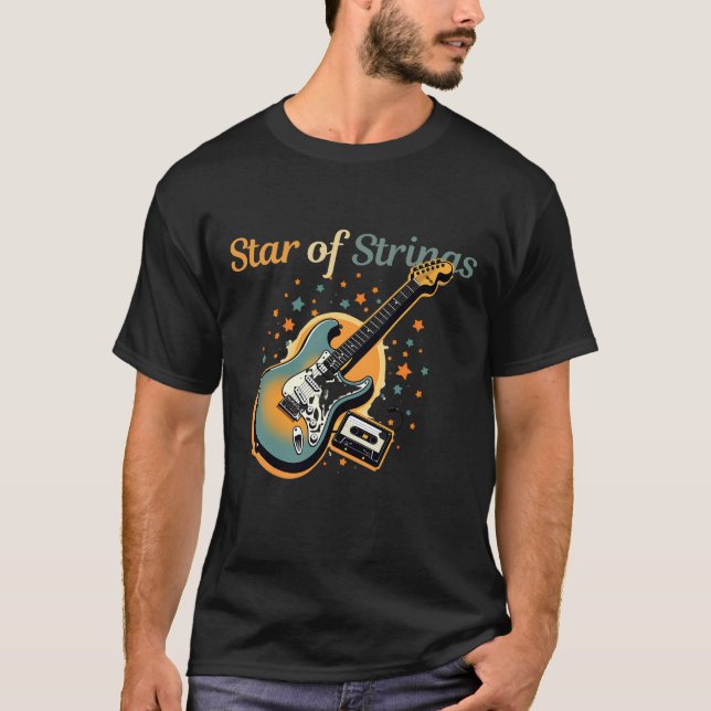 Camiseta Coleção de Estrela de Violão: Abrace o Ritmo de Es (Frente)