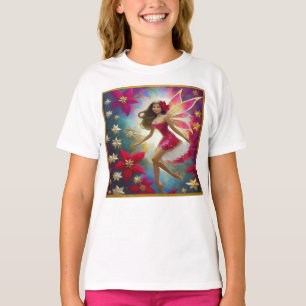 Camiseta Coleção de Fadas de Natal - Cabelo Castanho Claro