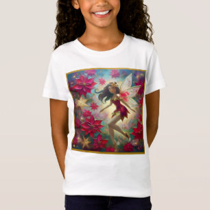 Camiseta Coleção de Fadas de Natal - Cabelo Marrom Médio