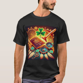 Camiseta Coleção de Gráficos de Boa Sorte de viagem
