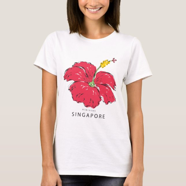 CAMISETA COLEÇÃO DE HIBISCUS SINGAPURA (Frente)