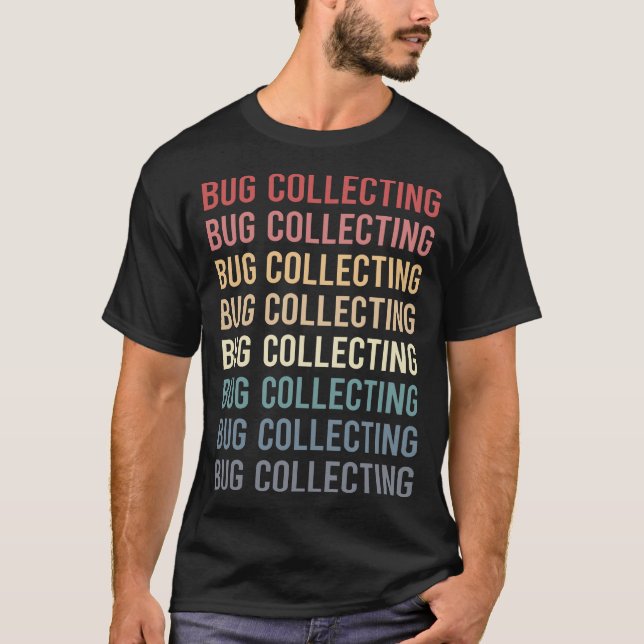 Camiseta Coleção de insetos de texto retrô Bugs Insetos (Frente)