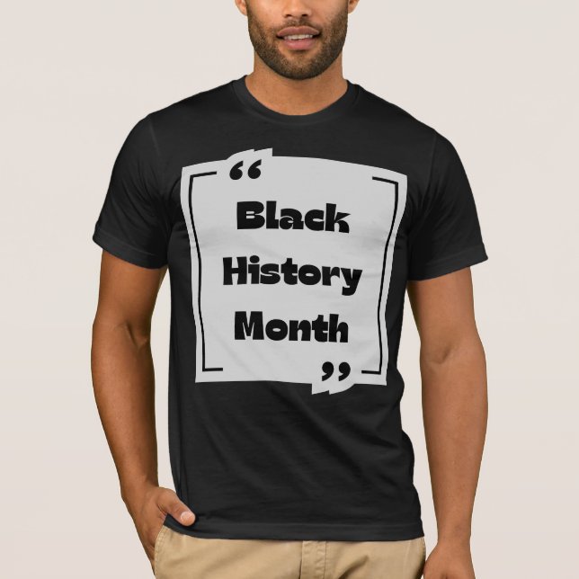 Camiseta Coleção de Meses de Histórico Preto (Frente)