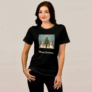 Camiseta Coleção de Natal da Família de Boneco de Neve Fest