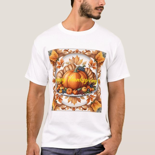 Camiseta Coleção de Outono de Pumpkin de Ação de Graças Pop (Frente)