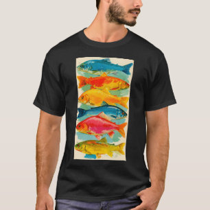 Camiseta Coleção de Peixes Coloridos Arte da Natureza Vinta