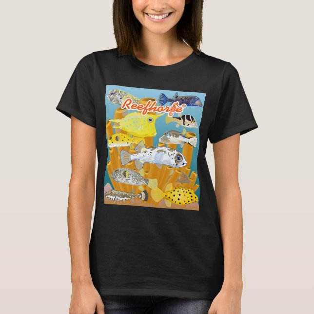 Camiseta Coleção de peixes-globo (Frente)
