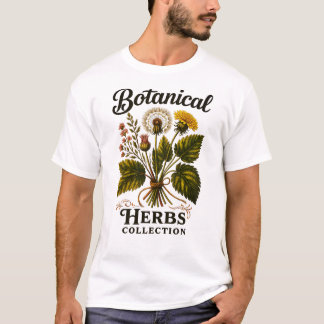 Camiseta Coleção de Plantas Botânicas Vintage, Natureza Ele