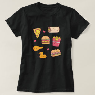 Camiseta Coleção de Portas de Comida Rápida e Bonita