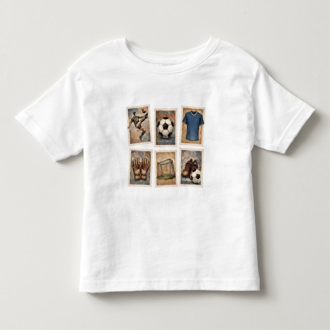 Camiseta Coleção de Selos de Futebol Antigo (Frente)