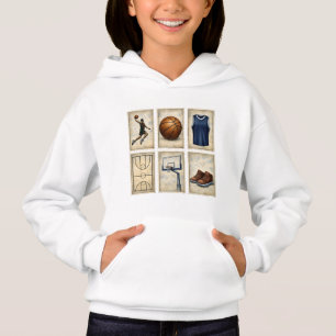 Camiseta Coleção de Selos Esportivos de Basquetebol Vintage