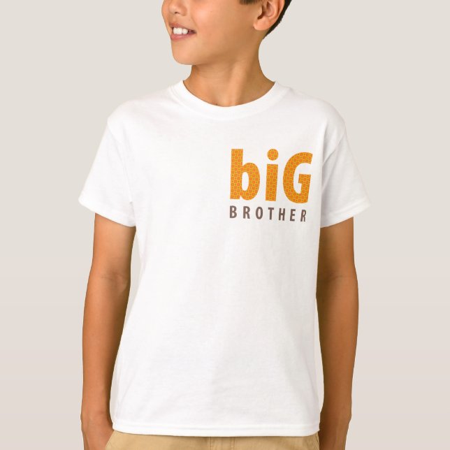 Camiseta COLEÇÃO DE SIBLINGS - irmão mais velho {laranja} (Frente)