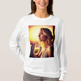 Camiseta Coleção de Silhueta de Vidro Elegante