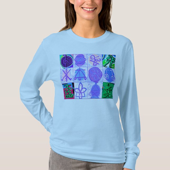 Camiseta Coleção de Símbolos de Reparação de Karuna Reiki (Frente)